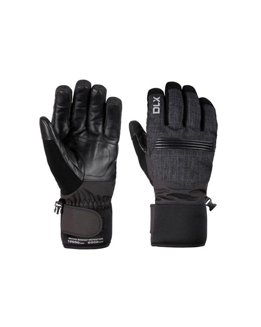 Trespass Black Adult Sidney Leather Palm Snow Sports Gloves