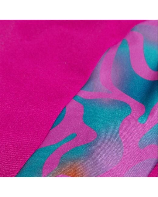 Speedo Pink Marble Patterned Swimsuit With Front Zipper