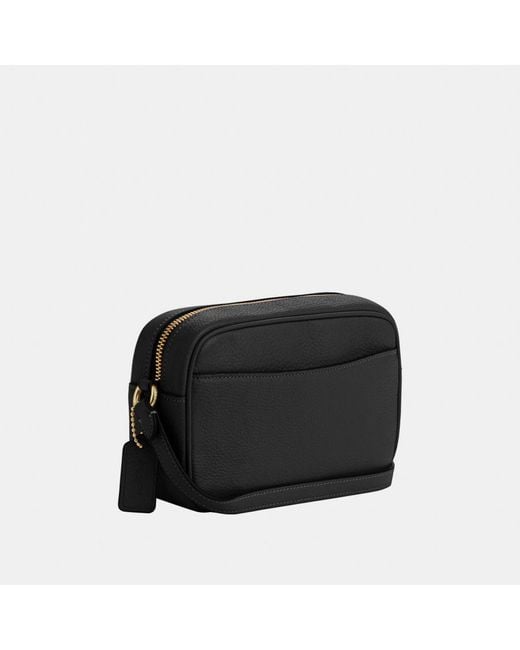COACH Black Refined Pebbled Leather Mini Jamie Camera Bag