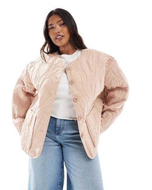 ASOS Blue Design Textured Quilted Cotton Jacket