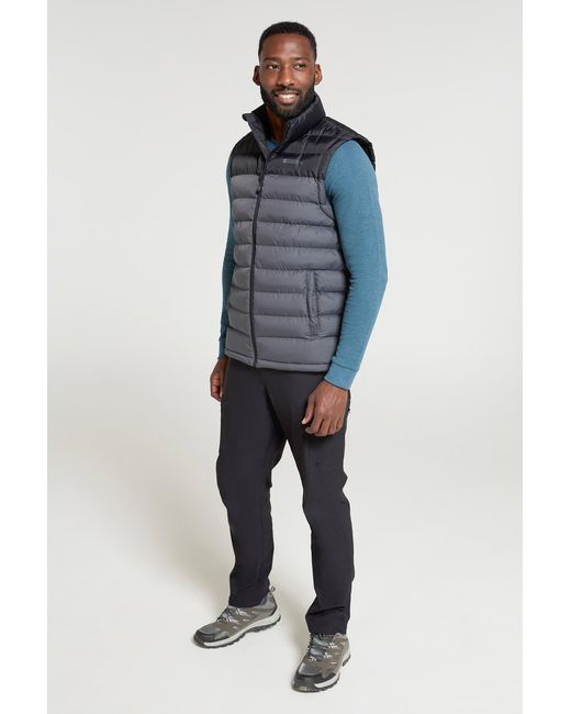 Mountain Warehouse Blue 'Seasons' Padded Gilet With Two Front Pockets Water Resistant Walking Jacket Polyamide for men