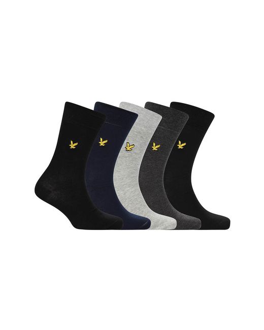 Lyle & Scott Black Core 5 Pack Socks for men
