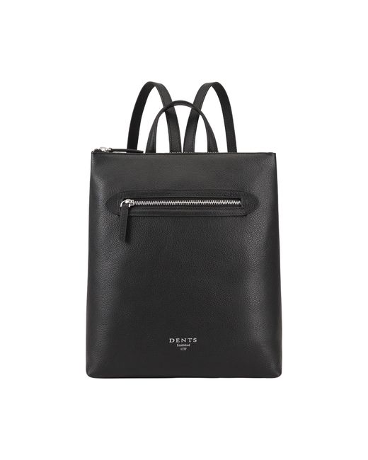 Dents Black Tavros Leather Backpack