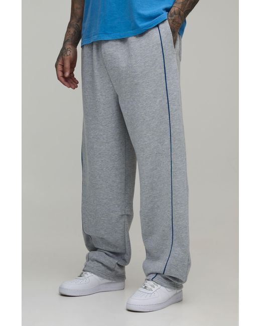 BoohooMAN Gray Tall Balloon Fit Piping Jogger for men