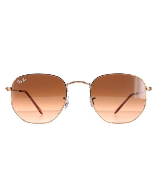 Ray-Ban Brown Square Polished Bronze Copper Gradient Hexagonal Rb3548N Metal (Archived)