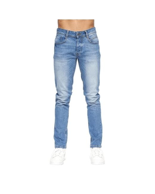 Crosshatch Blue Sheldons Slim Jeans (Light Wash) for men