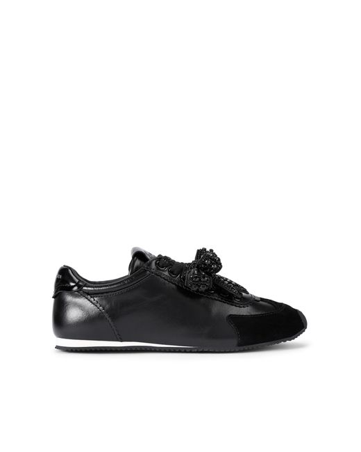 Kurt Geiger Black Leather Islington Bow Sneaker Dr Sneakers