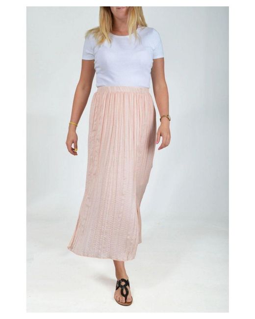 Secret Label Pink Plisse Midi Maxi Skirt