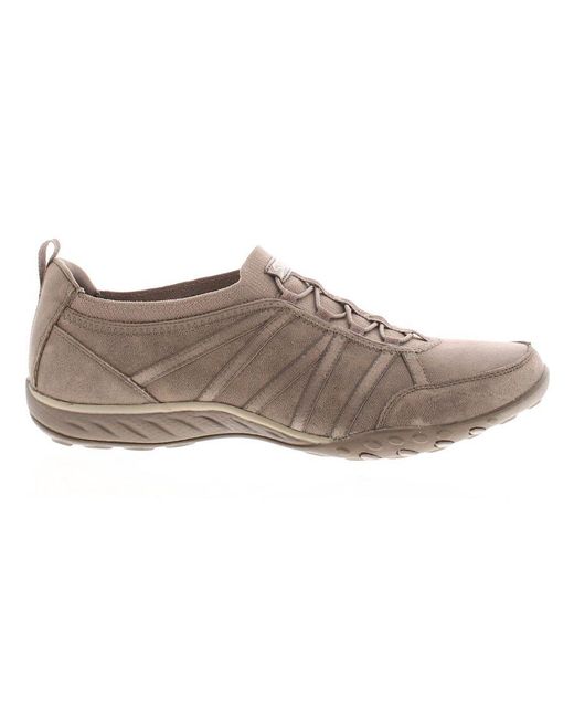 Skechers Brown Trainers Breathe Easy Remember Me Lace Up Dark Taupe