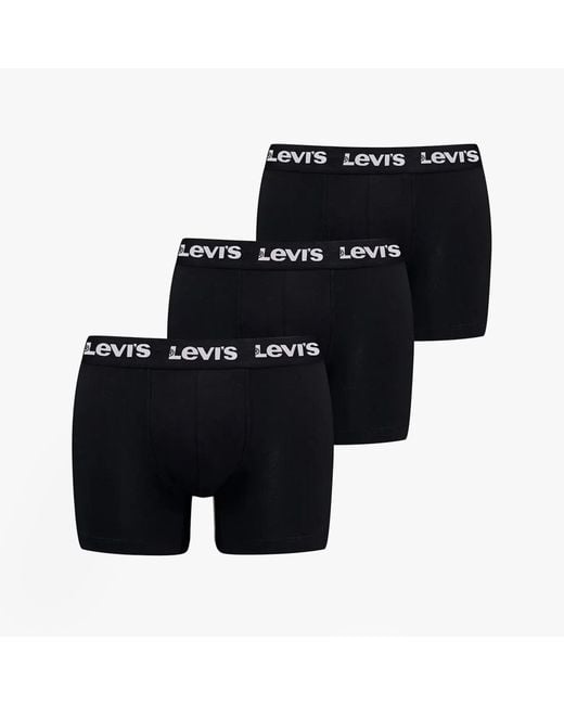 Levi's Black Levi's Repeat Logo 3-Pack Trunks Cotton for men