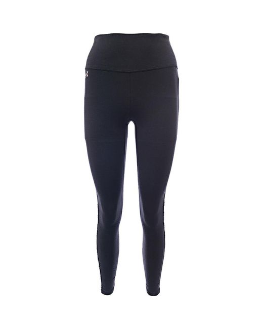 Under Armour Blue Hi-Rise Cropped Leggings With Logo Taping