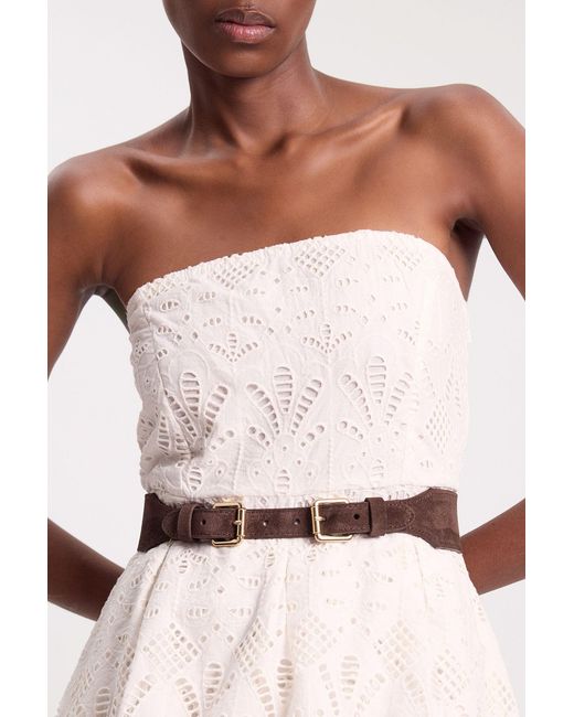 Karen Millen Pink Double Buckle Suede Belt
