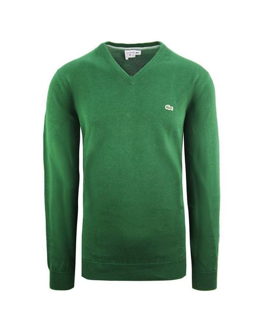 Lacoste Green Cotton Sweater for men
