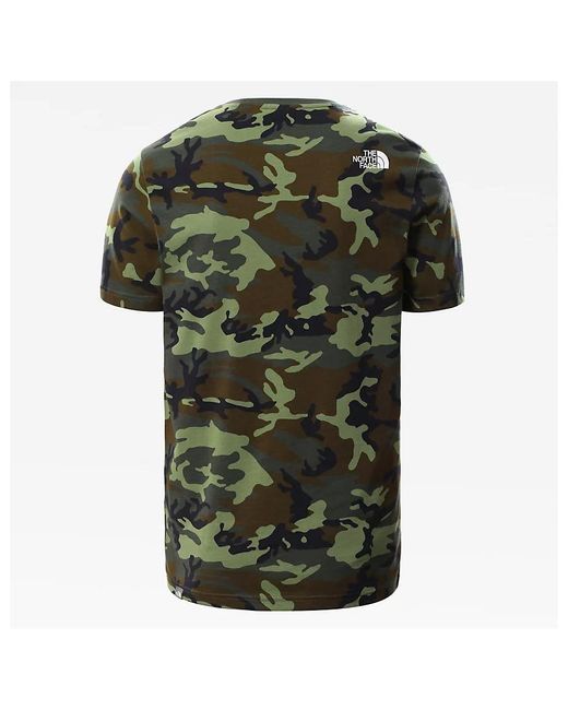 The North Face Green Short Sleeve Simple Dome T-shirt Thyme Brushwood Camo Print Cotton for men