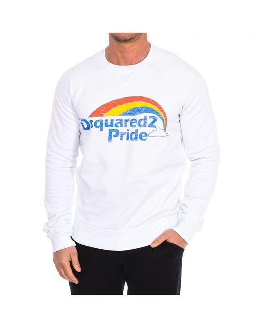 DSquared² White Long-Sleeved Crew-Neck Sweatshirt S71Gu0368-S25030 for men