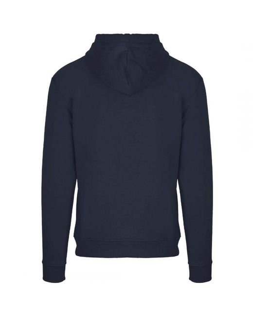 Aquascutum Blue London Embossed Signature Logo Zip-Up Hoodie for men