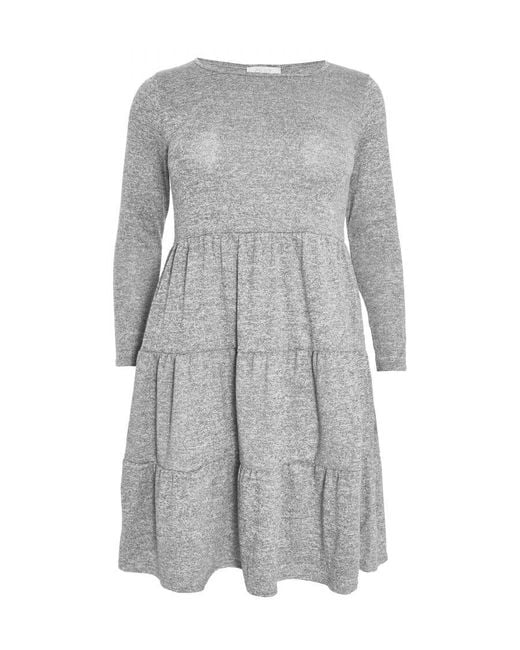 Quiz Gray Curve Tired Mini Dress