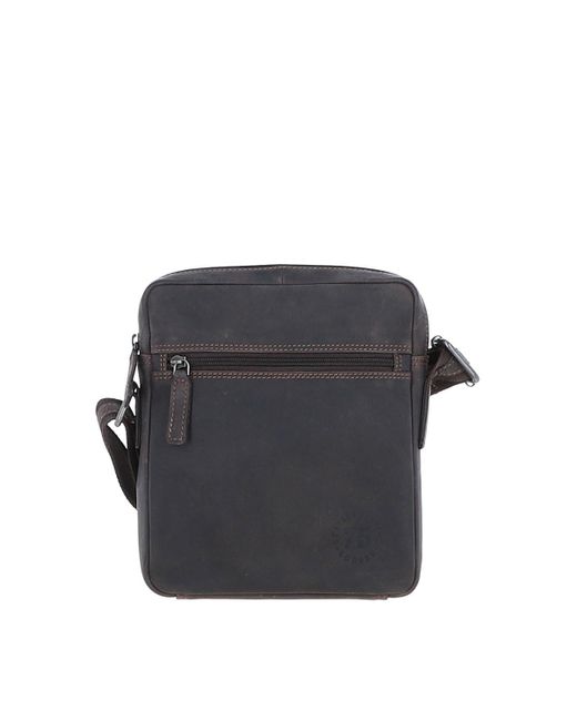 Leather Company Black 'Lisbon' Real Messenger Bag for men