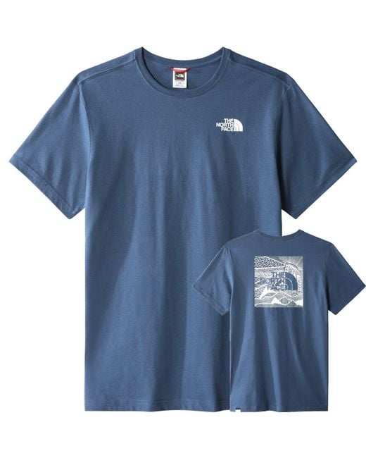 The North Face Blue Short Sleeve Redbox Celebration T-Shirt, Shady Cotton for men
