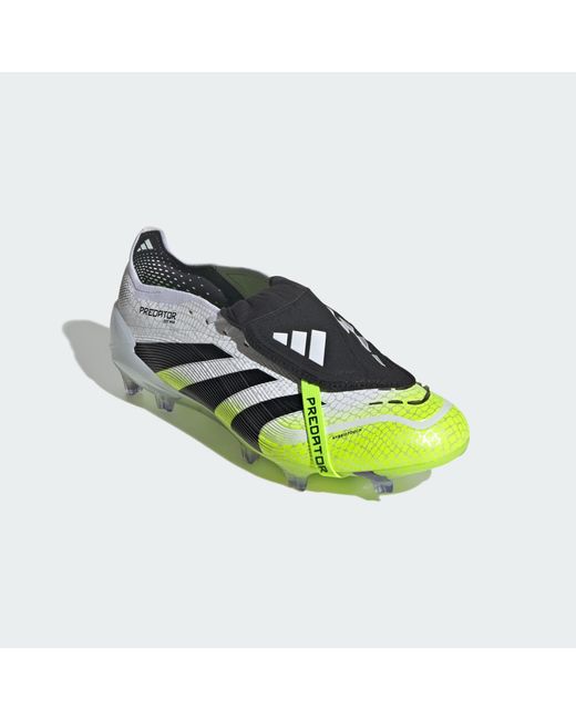 Adidas Originals Green Predator Elite Fold-Over Tongue Soft Ground Boots