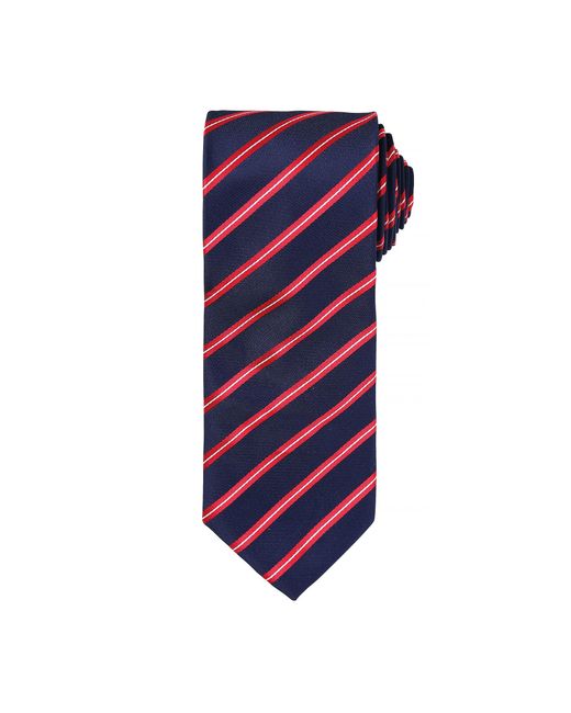PREMIER Blue Sports Stripe Pattern Formal Work Tie for men