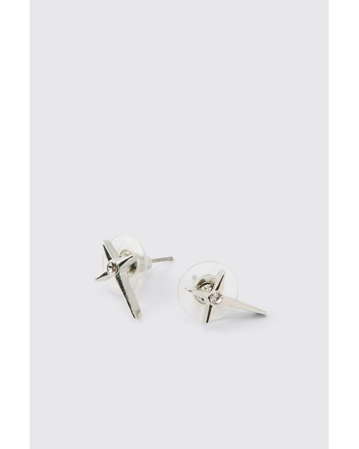 BoohooMAN Metallic Star Earrings for men
