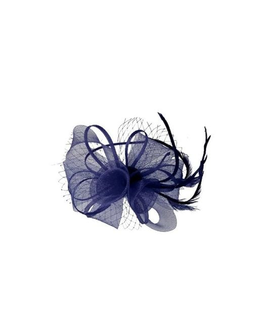 SVNX Blue Double Flower Feather Fascinator
