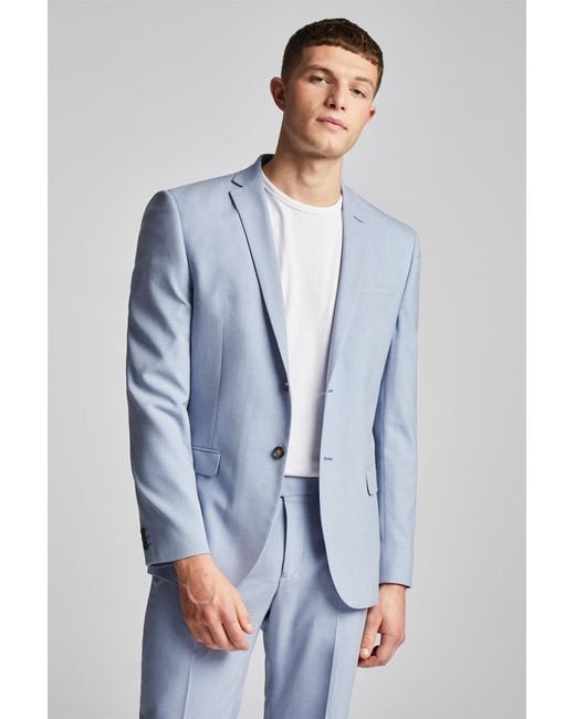 Antique Rogue Blue Single Breasted Long Sleeve Two Button Slim Fit Suit Jacket for men