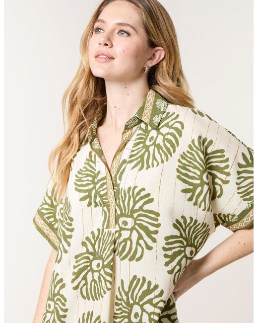 Blue Vanilla Natural Collar Midi Tunic