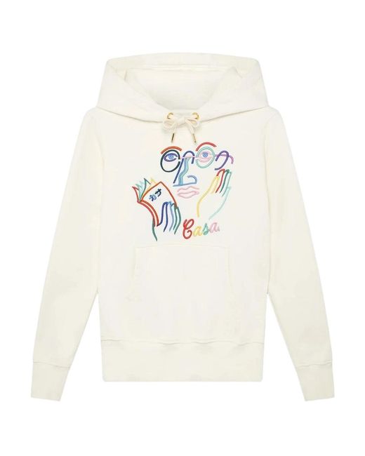 Casablanca White Fujita San Off- Hoodie Cotton for men