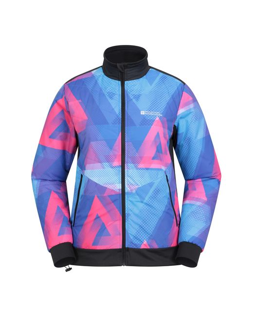 Mountain Warehouse Blue 'Chaser' Cycling Jacket Printed Water Resistant Reflective Coat