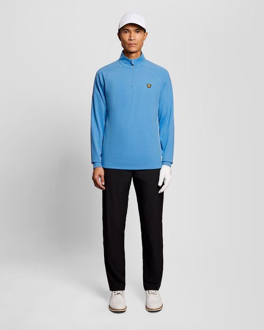 Lyle & Scott Blue Mesh Panelled Midlayer for men
