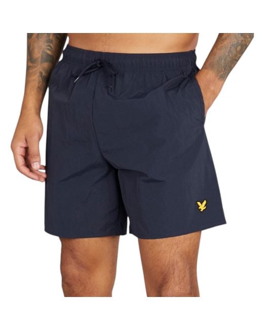 Lyle & Scott Blue And Swim Shorts Rubberised Logo Casual Vintage Half Pants for men