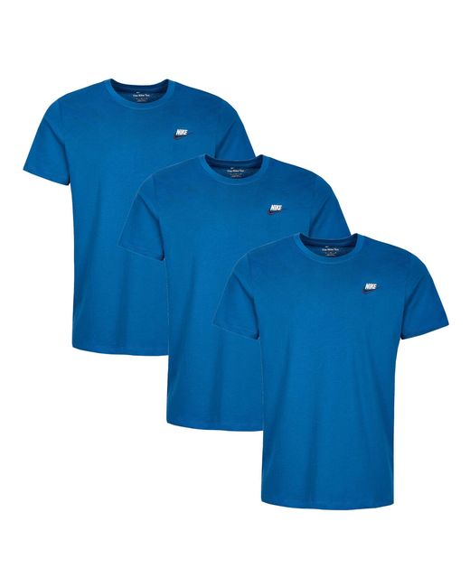 Nike Blue 3 Pack Sportswear Club T Shirt for men