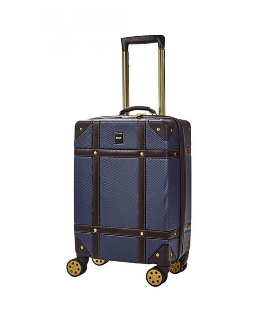 Infinity Leather Blue Hard Shell Trunk Luggage Suitcase