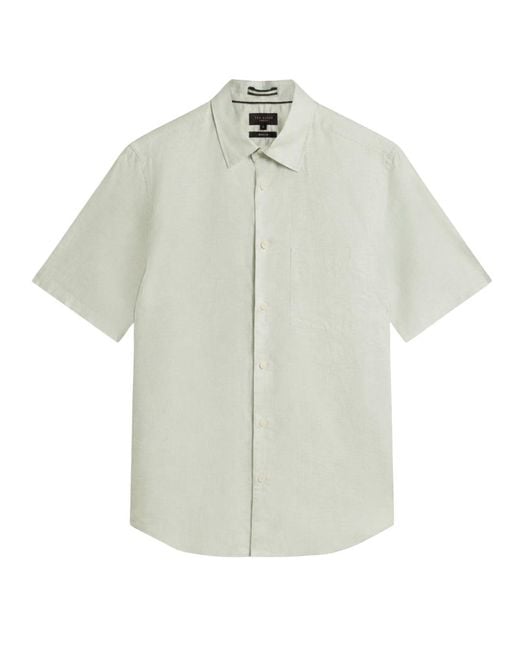 Ted Baker Green Palomas Linen Shirt for men