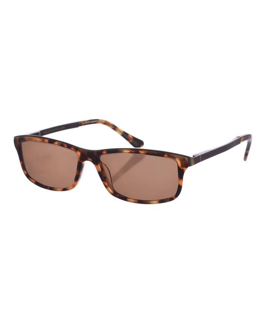 Zen Brown Rectangular Acetate And Metal Sunglasses Z430 for men