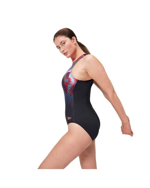 Speedo Blue Hypocrite Abstract Patterned Swimsuit