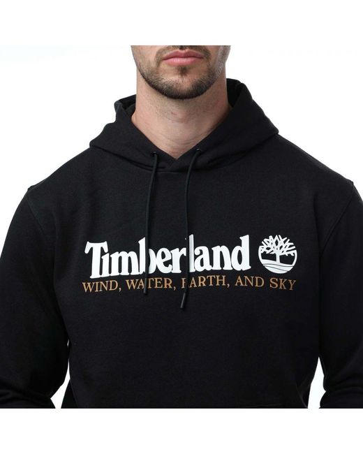 Timberland Regular Fit Logo Hoodie In Zwart in het Black voor heren