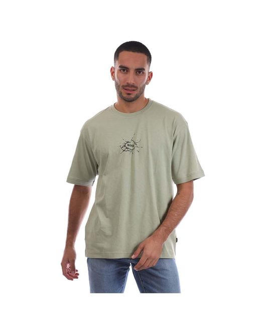 Boss Green Graphic Crew Neck Short Sleeve T-Shirt for men