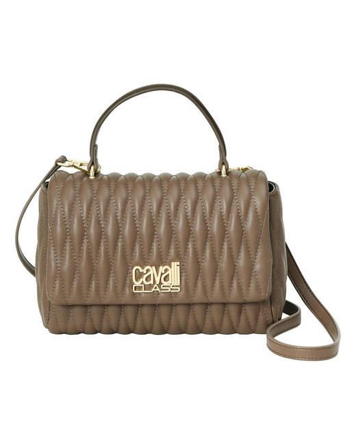 Roberto Cavalli Brown Quilted Handbag Cchb0194