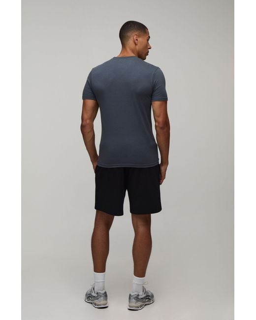 BoohooMAN Blue Essential Muscle Fit T-Shirt for men
