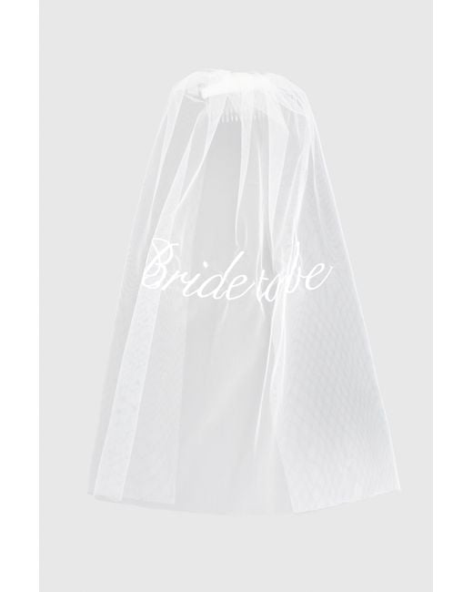 Boohoo Gray Bride To Be Embroidered Tulle Veil