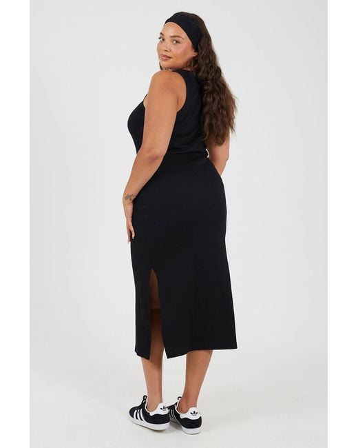 Brave Soul Black Curve Crew Neck Bodycon Midi Dress