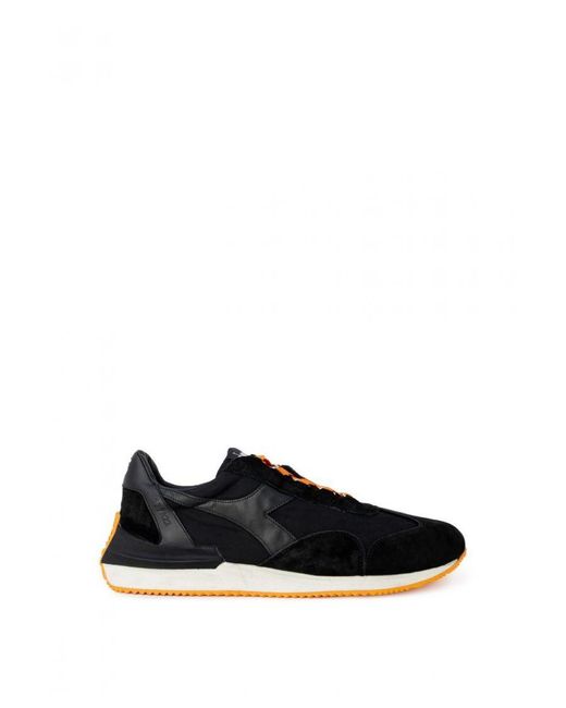 Diadora Black Leather Sneakers With Laces for men