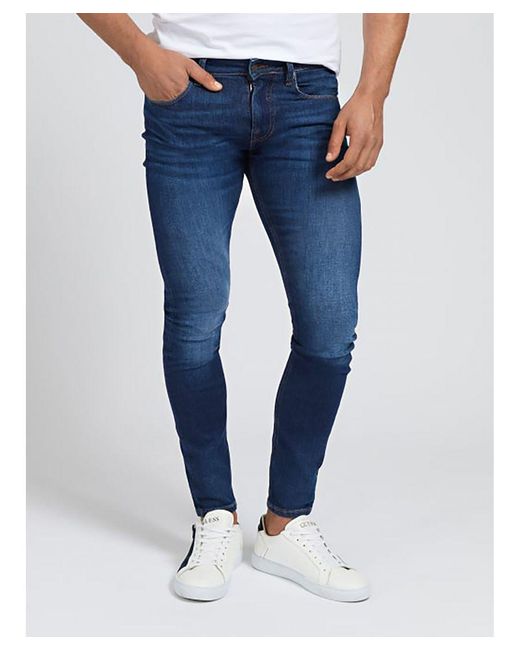 Guess Blue Chris Super Skinny Fit Denim Jeans Pant for men