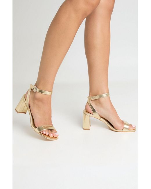 Boohoo Pink 2 Part Mid Block Heels