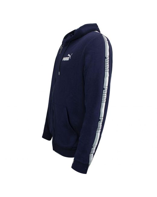PUMA Blue Long Sleeve Zip Up Hooded Track Jacket 853356 06 Cotton for men