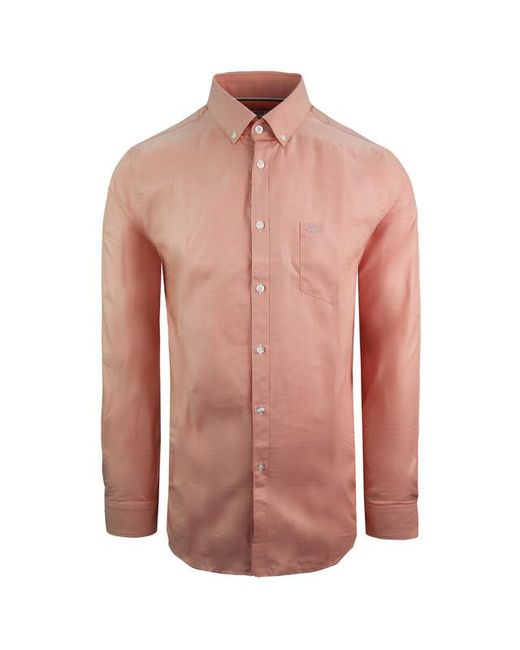 Lacoste Pink Woven Regular Fit Shirt Cotton for men