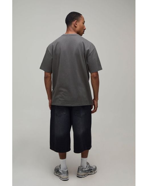 BoohooMAN Gray Oversized Gothic Over The Seams Print T-Shirt Cotton for men